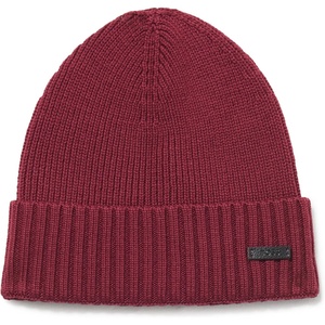 BOSS Mens Fati Ribbed Knit Hat(Cabernet Wine)