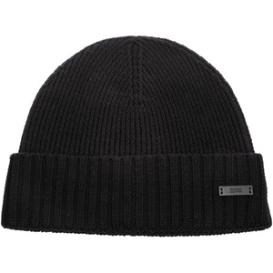 BOSS Mens Fati Ribbed Knit Hat(Stormy Black)