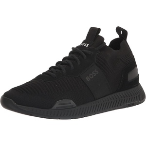 BOSS Men’s Fly Mesh Lace Up Sneakers(Black/Gold)
