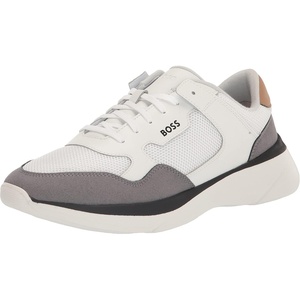 BOSS Men’s Fly Mesh Lace Up Sneakers(Cloud White)