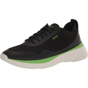 BOSS Men’s Fly Mesh Lace Up Sneakers(Metal Black)