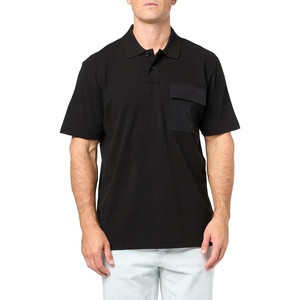 BOSS Men’s Front Pocket Relaxed Fit Pique Polo Shirt(Black Pepper)