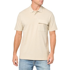 BOSS Men’s Front Pocket Relaxed Fit Pique Polo Shirt(Stone Beige)