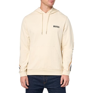 BOSS Men’s Iconic Hooded Sweatshirt(Toasted Marshmellow)