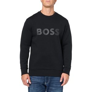 BOSS Mens Iconic Logo Crewneck Sweatshirt(Black Cloud)