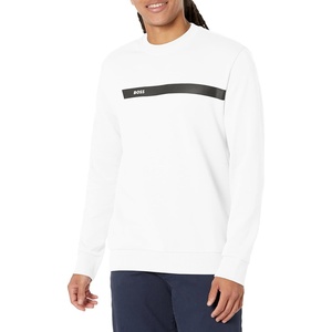 BOSS Mens Iconic Logo Crewneck Sweatshirt(Blank White)