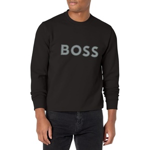 BOSS Mens Iconic Logo Crewneck Sweatshirt(Light Black Cloud)