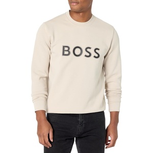 BOSS Mens Iconic Logo Crewneck Sweatshirt(Light Navajo Cream)