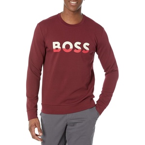 BOSS Mens Iconic Logo Crewneck Sweatshirt(Merlot)