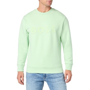 BOSS Mens Iconic Logo Crewneck Sweatshirt(Pastal Green)