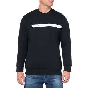 BOSS Mens Iconic Logo Crewneck Sweatshirt(Smokey Black)