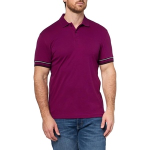 BOSS Men’s Interlock Cotton Polo Shirt(Plum Caspia)