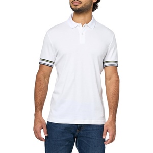 BOSS Men’s Interlock Cotton Polo Shirt(White Gloss)