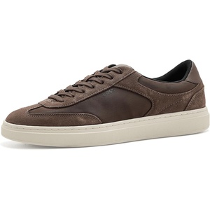 BOSS Men’s Kieran Cupsole Dress Suede Sneaker(Caramel Drip)