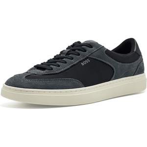 BOSS Men’s Kieran Cupsole Dress Suede Sneaker(Metal)