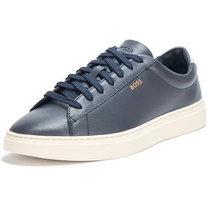 BOSS Men’s Kieran Smooth Leather Tennis Sneaker(Blue Marine)