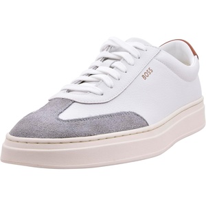 BOSS Men’s Kieran Smooth Leather Tennis Sneaker(White Marshmallow)