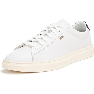 BOSS Men’s Kieran Smooth Leather Tennis Sneaker(White Salt)