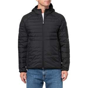 BOSS Men’s Lightweight Hooded Puffer Jacket(Black Sky)