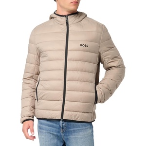 BOSS Men’s Lightweight Hooded Puffer Jacket(Brindle Green)