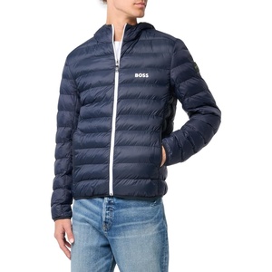 BOSS Men’s Lightweight Hooded Puffer Jacket(Deep Sea Blue)