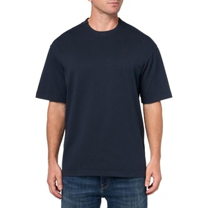BOSS Men’s Logo Collar Single Jersey T-Shirt(Dark Sky)