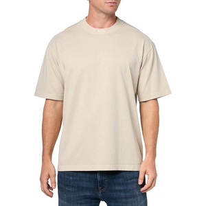 BOSS Men’s Logo Collar Single Jersey T-Shirt(Dessert Beige)
