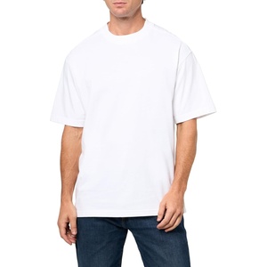 BOSS Men’s Logo Collar Single Jersey T-Shirt(Powder White)