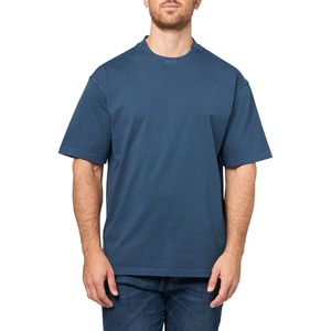 BOSS Men’s Logo Collar Single Jersey T-Shirt(Quartz Blue Fade)