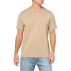BOSS Mens Mix&Match Crewneck Cotton Lounge T-Shirt(Aluminum Taupe)