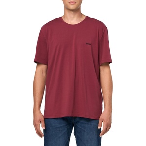 BOSS Mens Mix&Match Crewneck Cotton Lounge T-Shirt(Black Cherry)