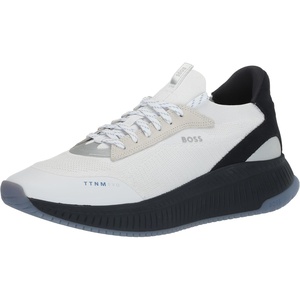 BOSS Men’s Modern Knit Structure Running Sneaker(Blank White/True Blue/Deep Black)