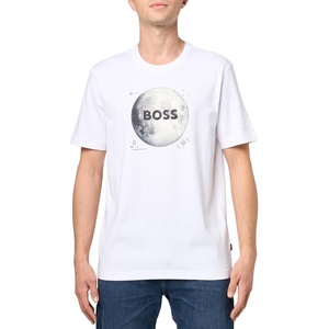 BOSS Men’s Moon Logo Cotton T-Shirt(Oak)
