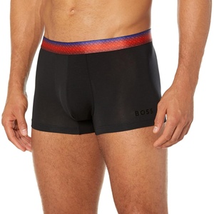 BOSS Men’s Ombre Waistband Trunks(Black / Deep Purple  Ruby Red)