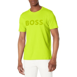BOSS Men’s Outlined Logo Crew Neck T-Shirt(Acidic Lime)