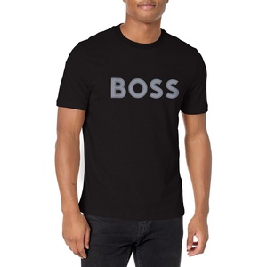 BOSS Men’s Outlined Logo Crew Neck T-Shirt(Black Cloud)