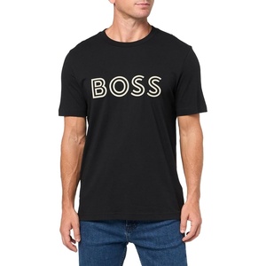BOSS Men’s Outlined Logo Crew Neck T-Shirt(Black Currant)