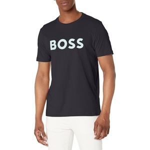 BOSS Men’s Outlined Logo Crew Neck T-Shirt(Deep Sea Navy)
