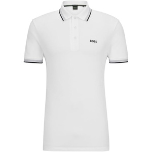 BOSS Mens Paddy Short Sleeve Polo Shirt(Dark Bright White)