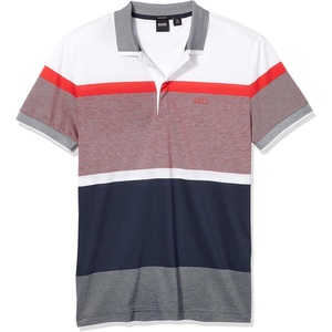 BOSS Men’s Pallas Polo(Blue/White Stripe)
