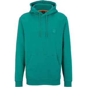 BOSS Men’s Patch Logo French Terry Pullover Hooded Cotton Sweatshirt(Basil)