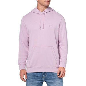BOSS Men’s Patch Logo French Terry Pullover Hooded Cotton Sweatshirt(Lavendar Cream)