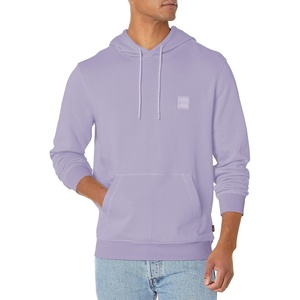 BOSS Men’s Patch Logo French Terry Pullover Hooded Cotton Sweatshirt(Persian Violet)