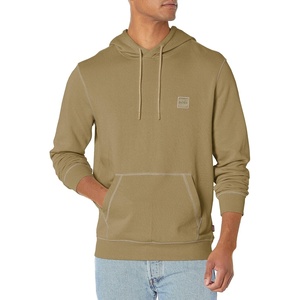 BOSS Men’s Patch Logo French Terry Pullover Hooded Cotton Sweatshirt(Trout Green)