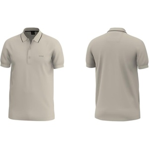 BOSS Men’s Paule 4 Slim Fit Cotton Pique Polo Shirt with Tonal Logo(Light Beige 273)
