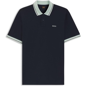 BOSS Men’s Pe Blocks Polo Shirt, Dark Blue(Dark Blue)