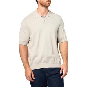 BOSS Men’s Plain Knit Chest Logo Polo Sweater(Magnet)