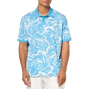 BOSS Men’s Printed Cotton Short Sleeve Polo Shirt(Blue Paisley)