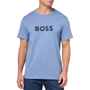 BOSS Men’s Regular Fit Short Sleeve Beach T-Shirt(Light Blue Berry)