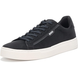 BOSS Men’s Rhys Cupsole Small Logo Sneaker(Black Olive)